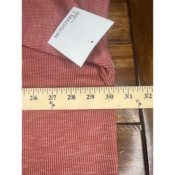 89th + Madison Womens Rusty Red Striped Cowl Neck Sweater Medium - Picture 7 of 11